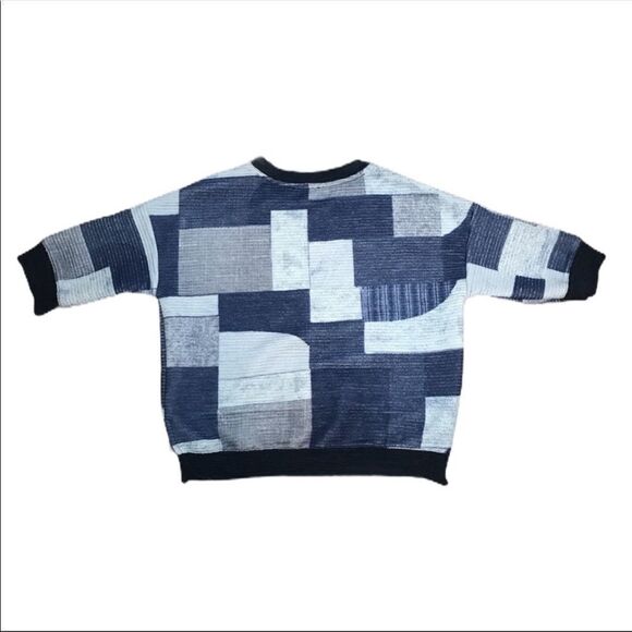 ✨ Zara Trafaluc Blue Square Ribbed Sweatshirt ✨ - Picture 3 of 8